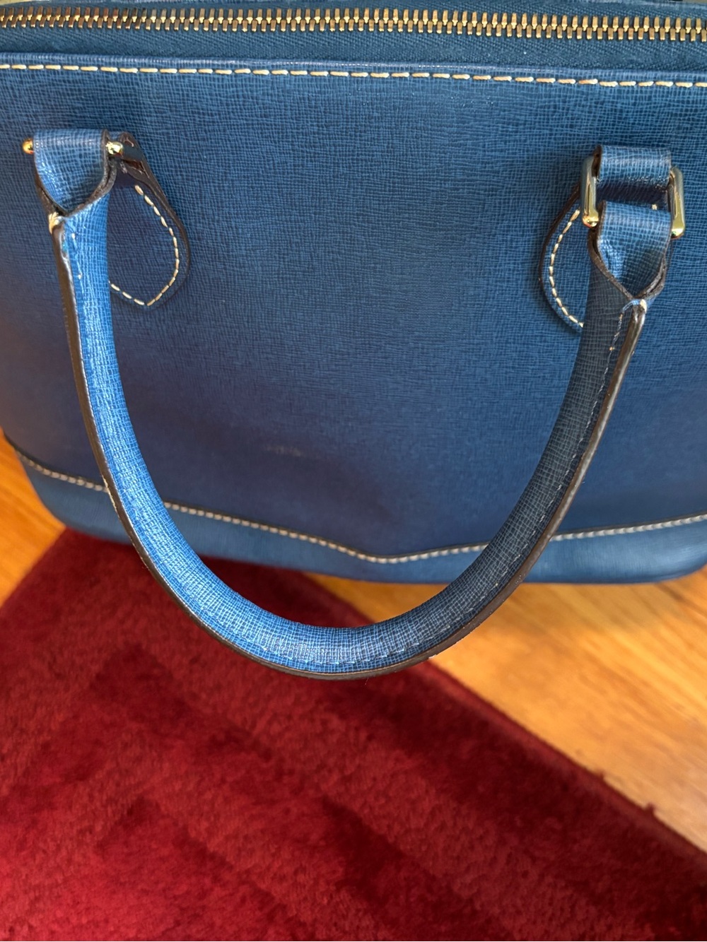 Dooney & Bourke Navy Saffiano Dome Satchel - Picture 6 of 9